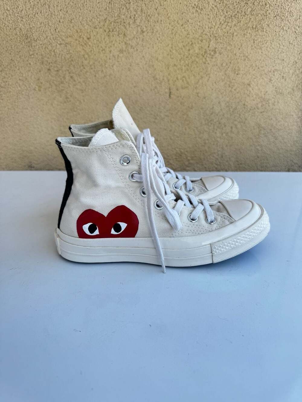 Converse CDG PLAY Chuck 70 Hi Milk White High Top Sneakers 150205C